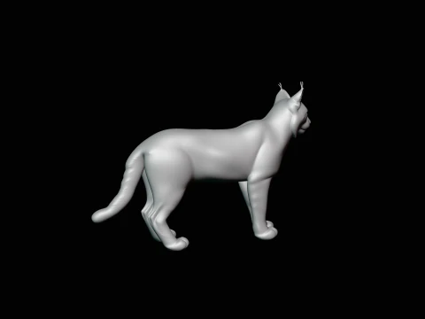 Standing Lynx Statue Design 1 - 3D Print Model 3D Print Model