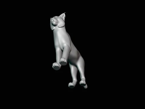 Standing Lynx Statue Design 1 - 3D Print Model 3D Print Model