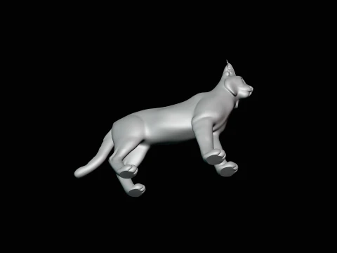 Standing Lynx Statue Design 1 - 3D Print Model 3D Print Model