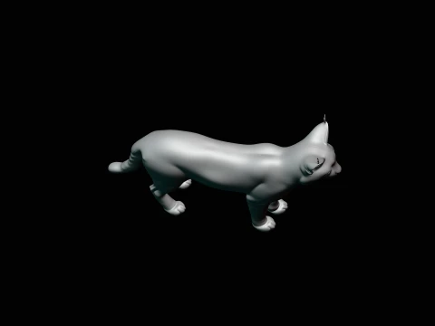 Standing Lynx Statue Design 1 - 3D Print Model 3D Print Model