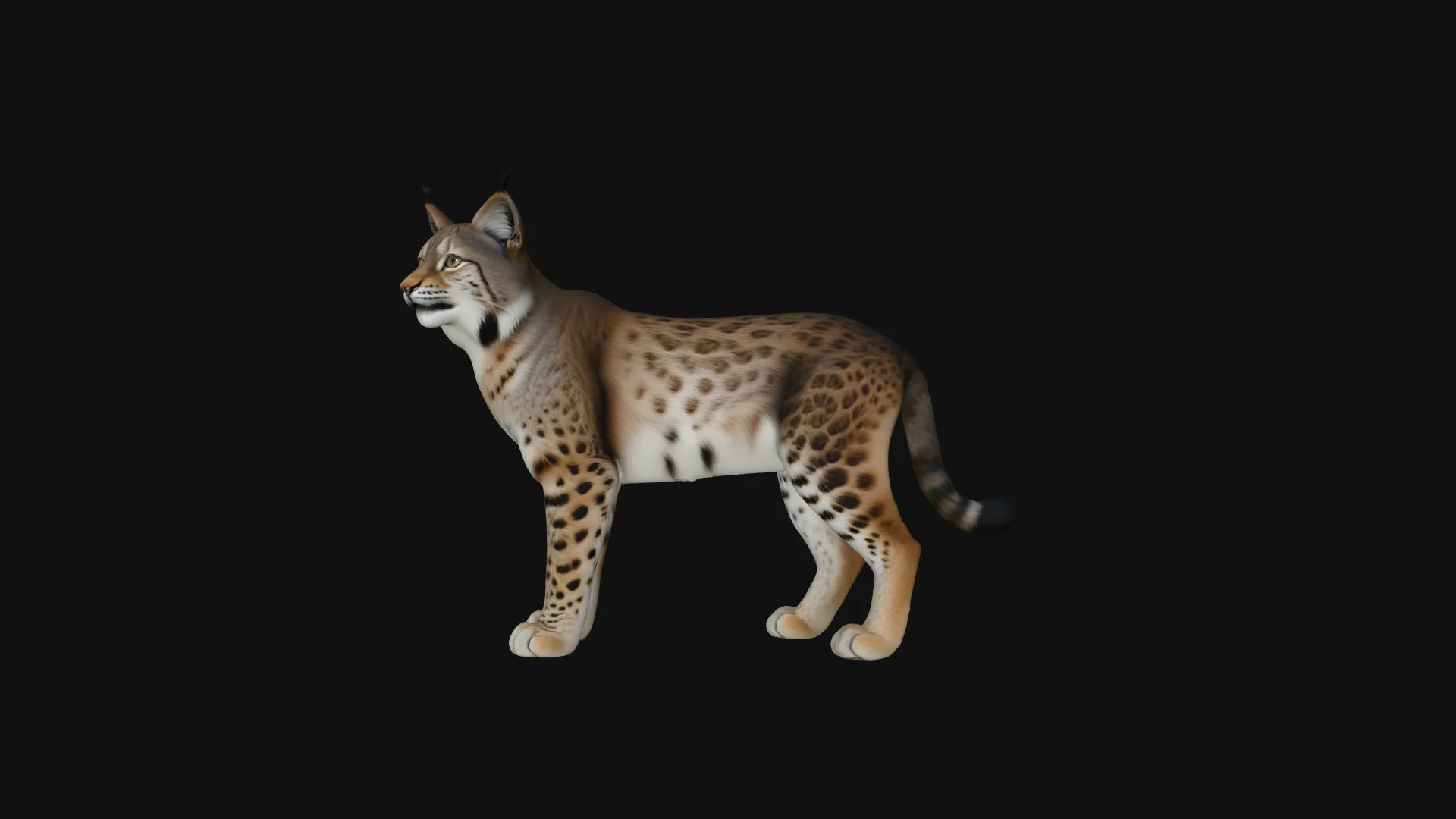 Standing Lynx Statue Design 2 - 3D Print Model 3D Print Model .c4d .max .obj .3ds .fbx .stl .blend 