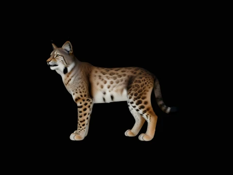 Standing Lynx Statue Design 2 - 3D Print Model Modelo de impresión 3D