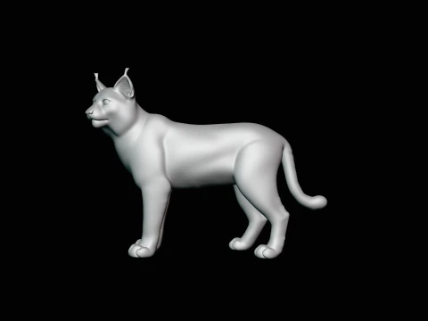 Standing Lynx Statue Design 2 - 3D Print Model 3D Print Model