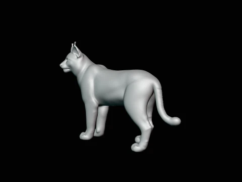 Standing Lynx Statue Design 2 - 3D Print Model 3D Print Model