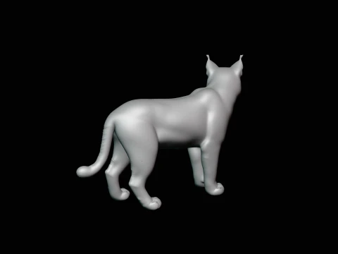 Standing Lynx Statue Design 2 - 3D Print Model 3D Print Model