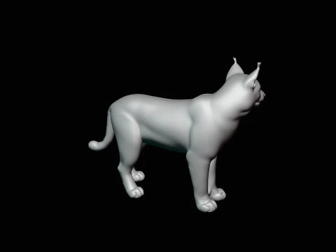 Standing Lynx Statue Design 2 - 3D Print Model 3D Print Model