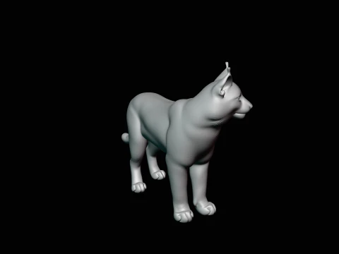 Standing Lynx Statue Design 2 - 3D Print Model 3D Print Model