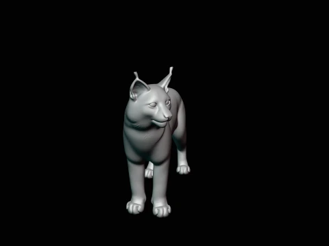 Standing Lynx Statue Design 2 - 3D Print Model 3D Print Model