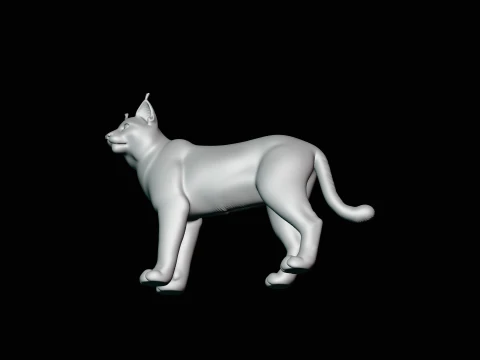 Standing Lynx Statue Design 2 - 3D Print Model 3D Print Model