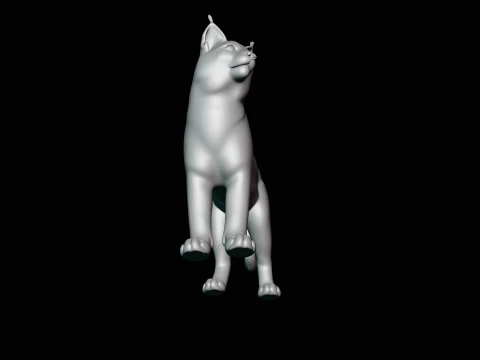 Standing Lynx Statue Design 2 - 3D Print Model 3D Print Model