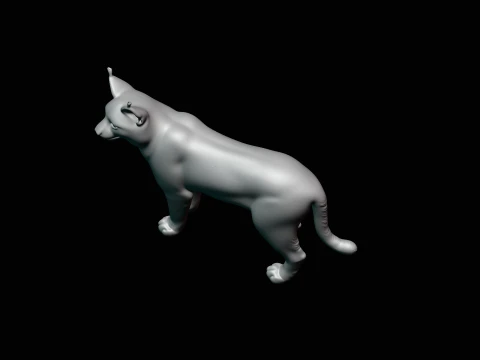 Standing Lynx Statue Design 2 - 3D Print Model 3D Print Model