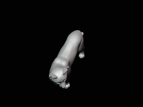 Standing Lynx Statue Design 2 - 3D Print Model 3D Print Model