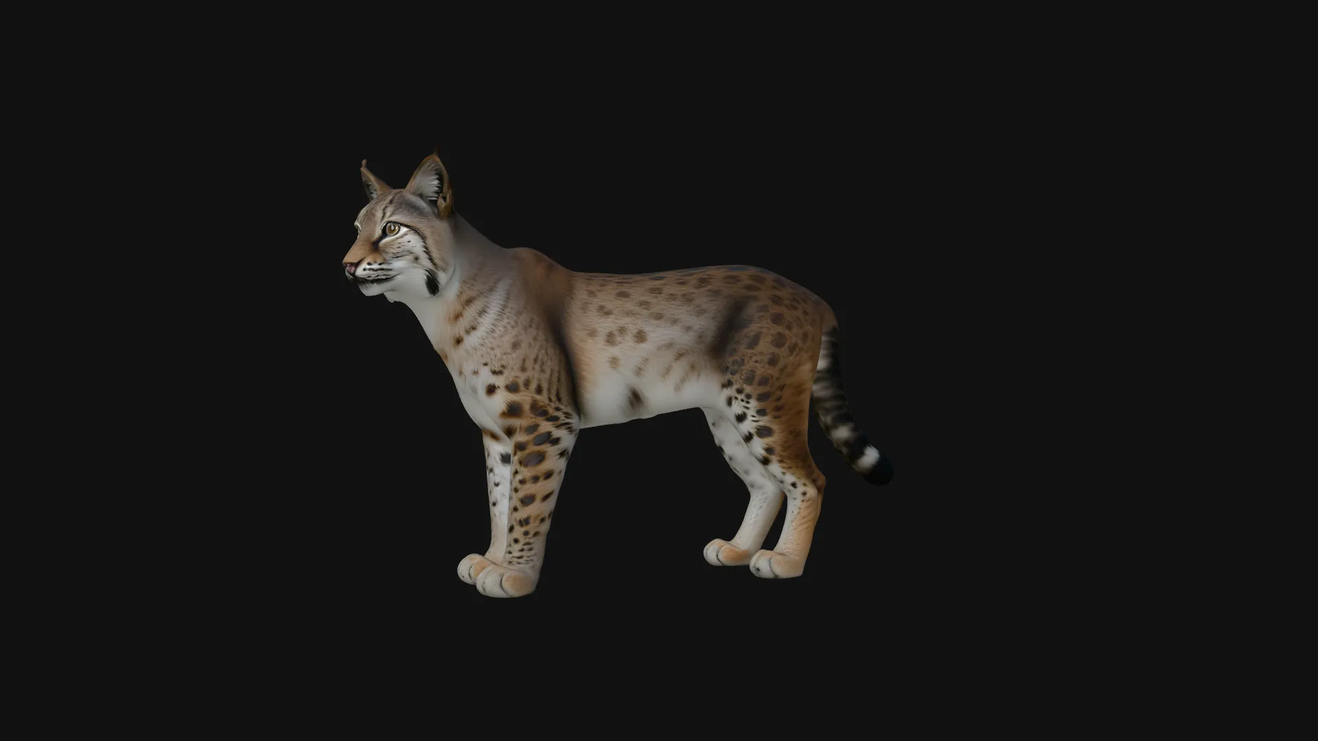 Standing Lynx Statue Design 3 - 3D Print Model 3D Print Model .c4d .max .obj .3ds .fbx .stl .blend 