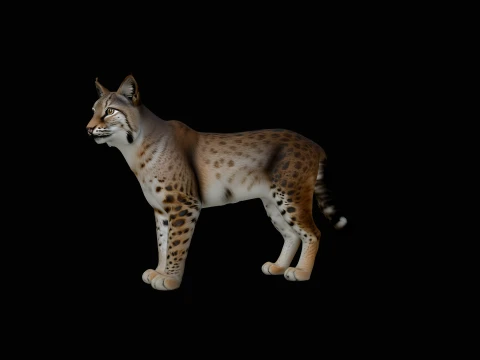 Standing Lynx Statue Design 3 - 3D Print Model Modelo de impresión 3D