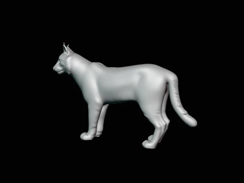 Standing Lynx Statue Design 3 - 3D Print Model 3D Print Model