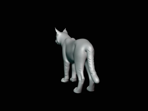 Standing Lynx Statue Design 3 - 3D Print Model 3D Print Model