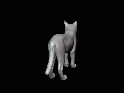 Standing Lynx Statue Design 3 - 3D Print Model 3D Print Model