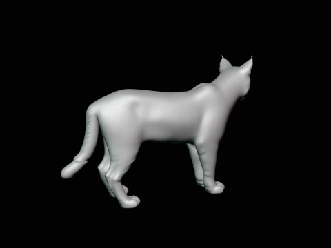 Standing Lynx Statue Design 3 - 3D Print Model 3D Print Model