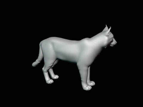 Standing Lynx Statue Design 3 - 3D Print Model 3D Print Model