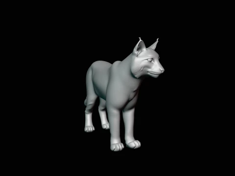 Standing Lynx Statue Design 3 - 3D Print Model 3D Print Model