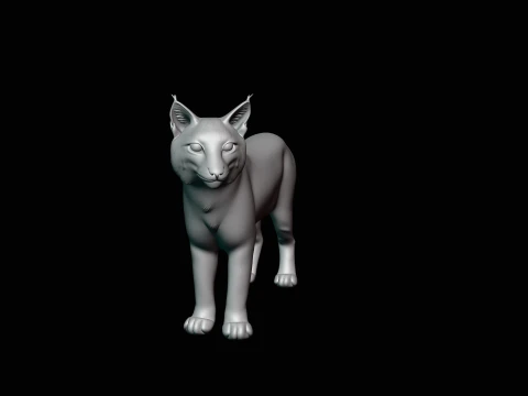 Standing Lynx Statue Design 3 - 3D Print Model 3D Print Model