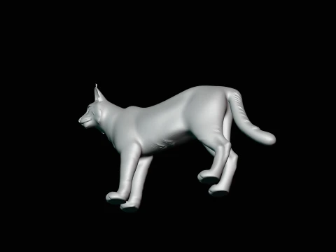 Standing Lynx Statue Design 3 - 3D Print Model 3D Print Model