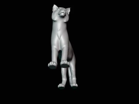 Standing Lynx Statue Design 3 - 3D Print Model 3D Print Model