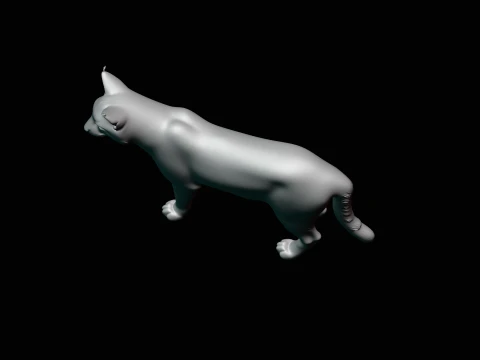 Standing Lynx Statue Design 3 - 3D Print Model 3D Print Model
