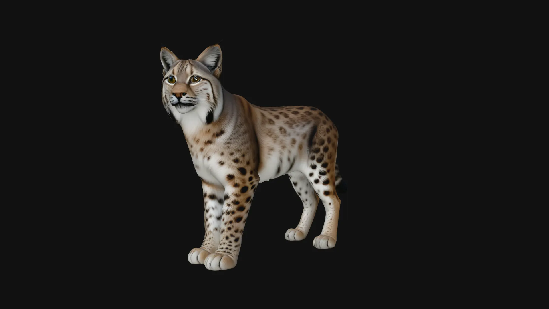 Standing Lynx Statue Design 4 - 3D Print Model 3D Print Model .c4d .max .obj .3ds .fbx .stl .blend 