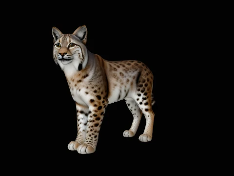 Standing Lynx Statue Design 4 - 3D Print Model Modelo de impresión 3D