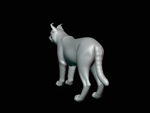 Standing Lynx Statue Design 4 - 3D Print Model 3D Print Model