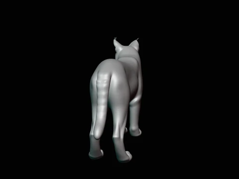 Standing Lynx Statue Design 4 - 3D Print Model 3D Print Model