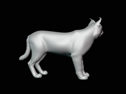 Standing Lynx Statue Design 4 - 3D Print Model 3D Print Model