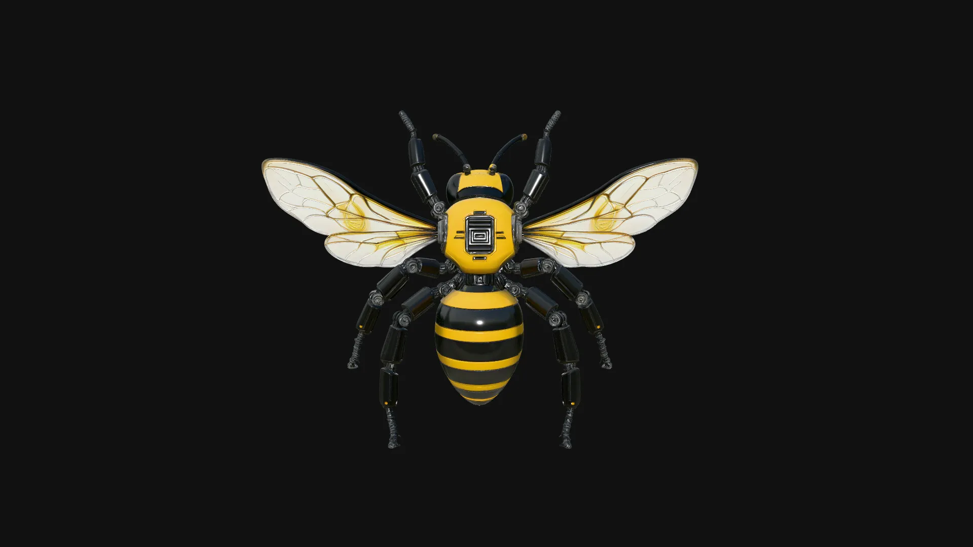 Mechanical Wasp Statue Design 1 - 3D Print Model 3D Print Model .c4d .max .obj .3ds .fbx .stl .blend 