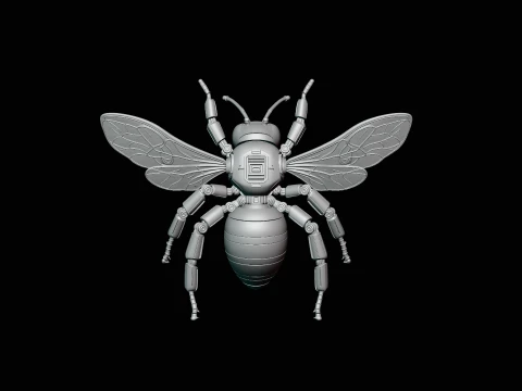 Mechanical Wasp Statue Design 1 - 3D Print Model 3D Print Model