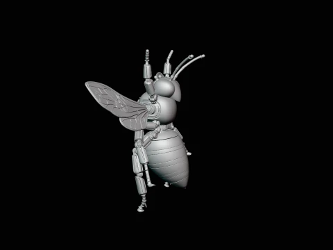 Mechanical Wasp Statue Design 1 - 3D Print Model 3D Print Model