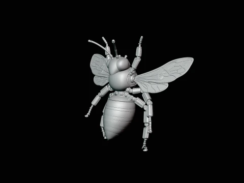 Mechanical Wasp Statue Design 1 - 3D Print Model 3D Print Model