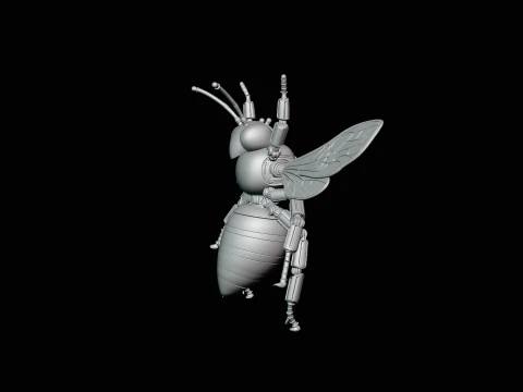 Mechanical Wasp Statue Design 1 - 3D Print Model 3D Print Model