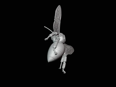 Mechanical Wasp Statue Design 1 - 3D Print Model 3D Print Model