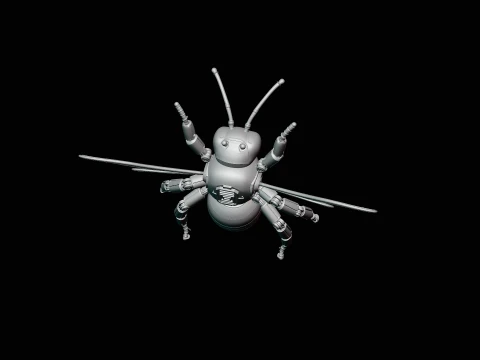Mechanical Wasp Statue Design 1 - 3D Print Model 3D Print Model