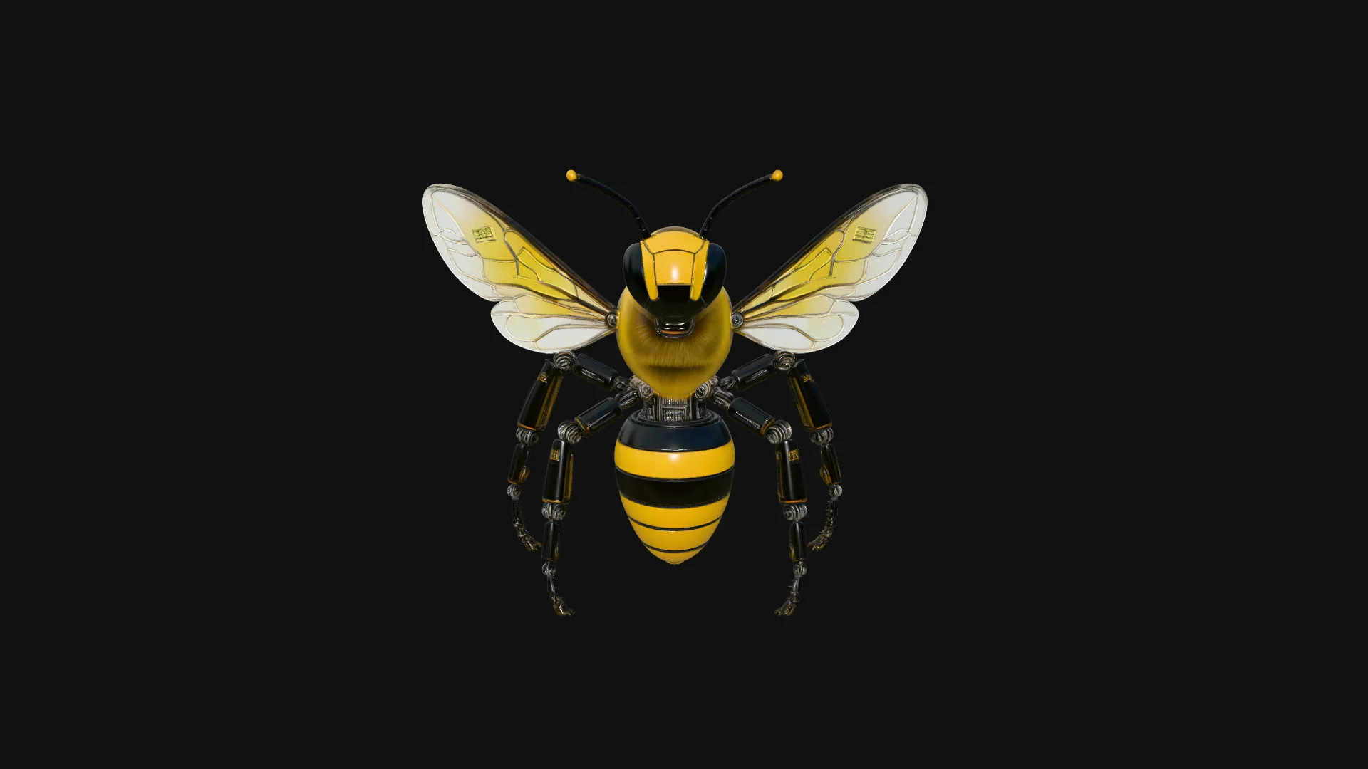 Mechanical Wasp Statue Design 2 - 3D Print Model 3D Print Model .c4d .max .obj .3ds .fbx .stl .blend 