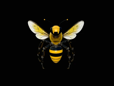 Mechanical Wasp Statue Design 2 - 3D Print Model 3D Print Model