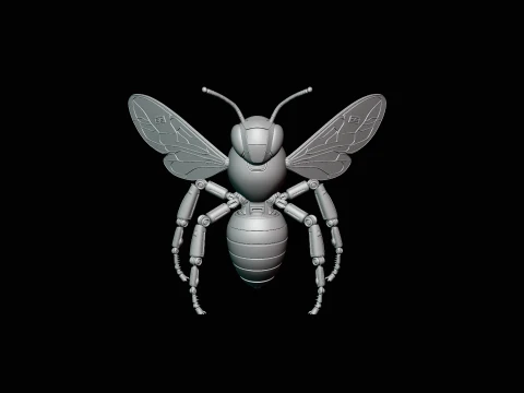 Mechanical Wasp Statue Design 2 - 3D Print Model 3D Print Model