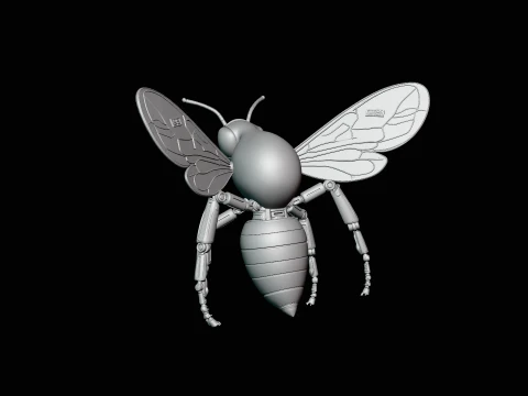 Mechanical Wasp Statue Design 2 - 3D Print Model 3D Print Model
