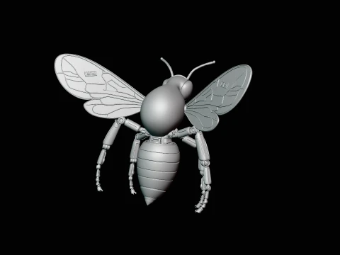 Mechanical Wasp Statue Design 2 - 3D Print Model 3D Print Model