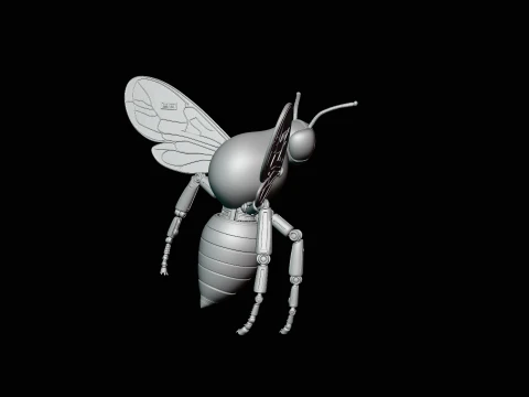 Mechanical Wasp Statue Design 2 - 3D Print Model 3D Print Model