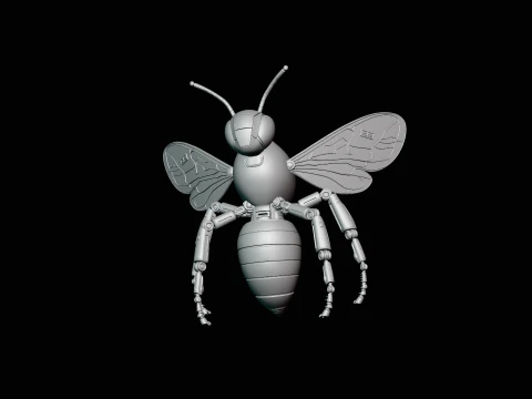 Mechanical Wasp Statue Design 2 - 3D Print Model 3D Print Model