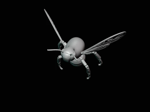 Mechanical Wasp Statue Design 2 - 3D Print Model 3D Print Model