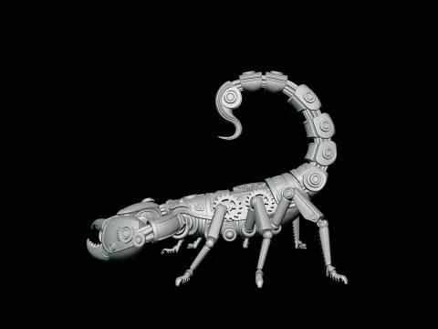Brass Clockwork Scorpion Statue Design 1 - 3D Print Model 3D Print Model
