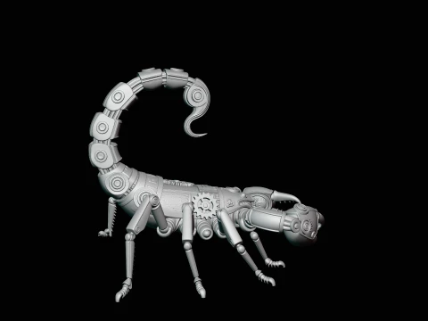 Brass Clockwork Scorpion Statue Design 1 - 3D Print Model 3D Print Model